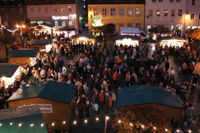 Pulsnitzer Pfefferkuchenmarkt von Oben