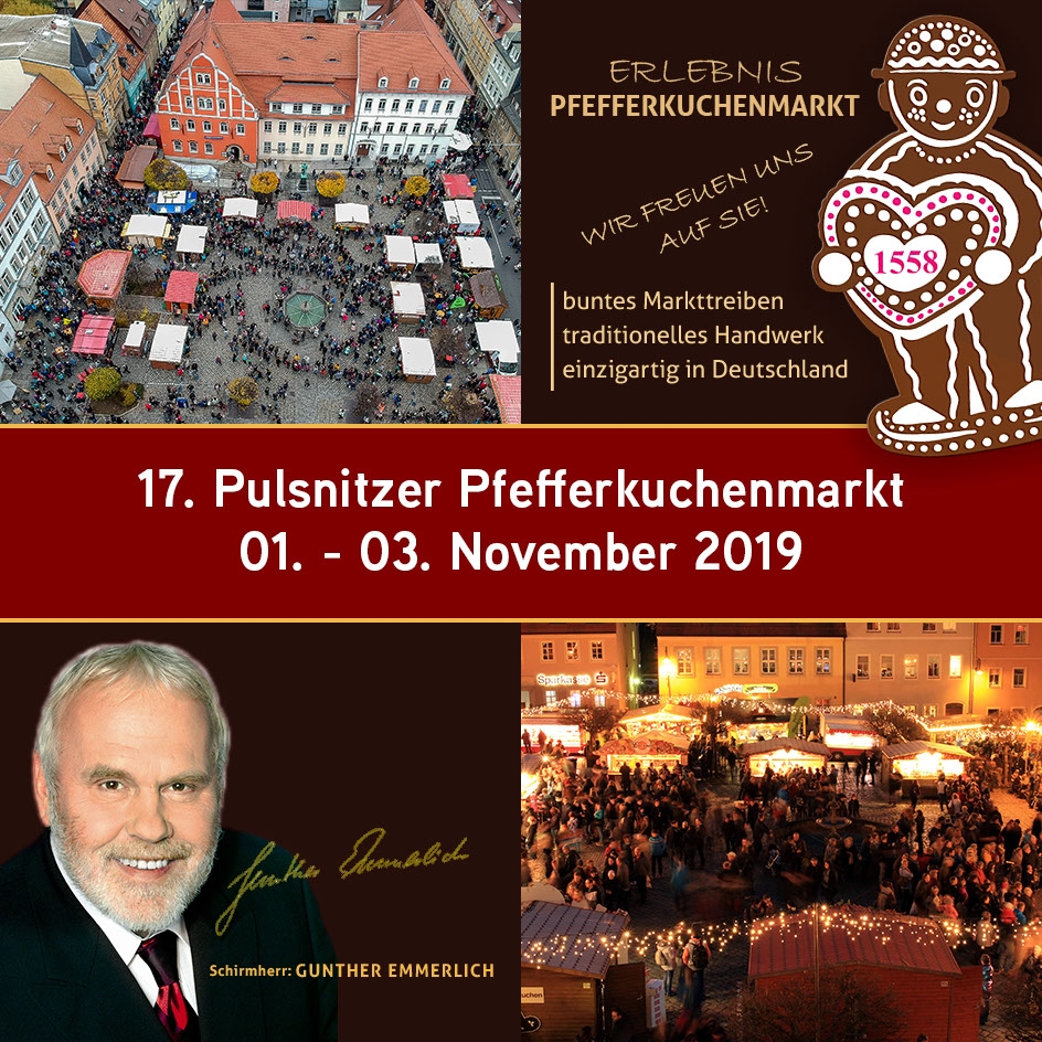 Herzlich Willkommen zum 17. Pulsnitzer Pfefferkuchenmarkt!
